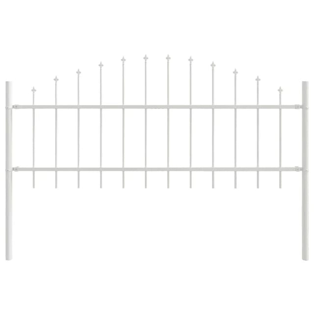 vidaXL Gartenzaun Weiß 510 x 75 cm Pulverbeschichteter Stahl 3360142