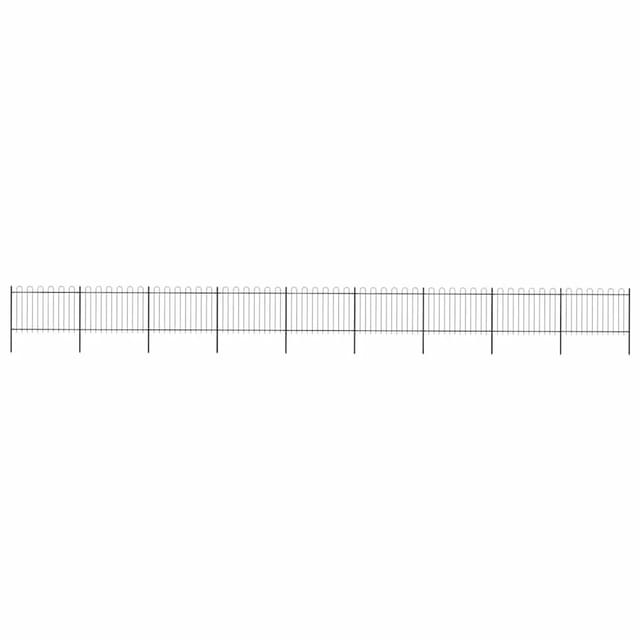 vidaXL Gartenzaun mit Rundbogen Stahl 1603,5 x 120 cm Schwarz 277673