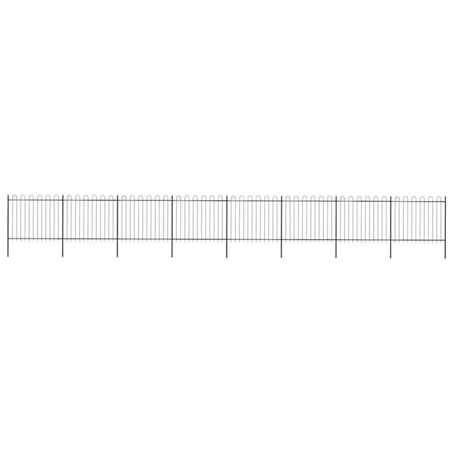 vidaXL Gartenzaun mit Rundbogen Stahl 1426 x 150 cm Schwarz 277681