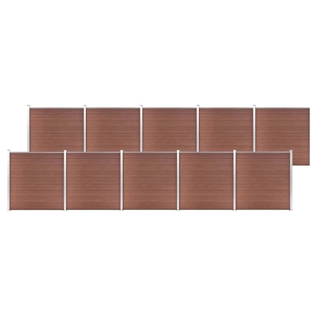 vidaXL Gartenzaun WPC 1737x186 cm Braun 3053215