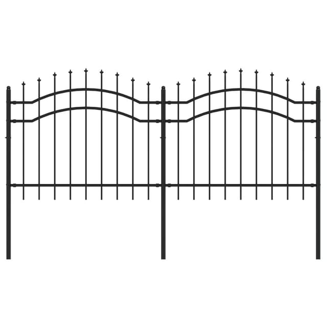 vidaXL Gartenzaun mit Speerspitze Schwarz 239 x 100 cm Pulverbeschichteter Stahl 151080