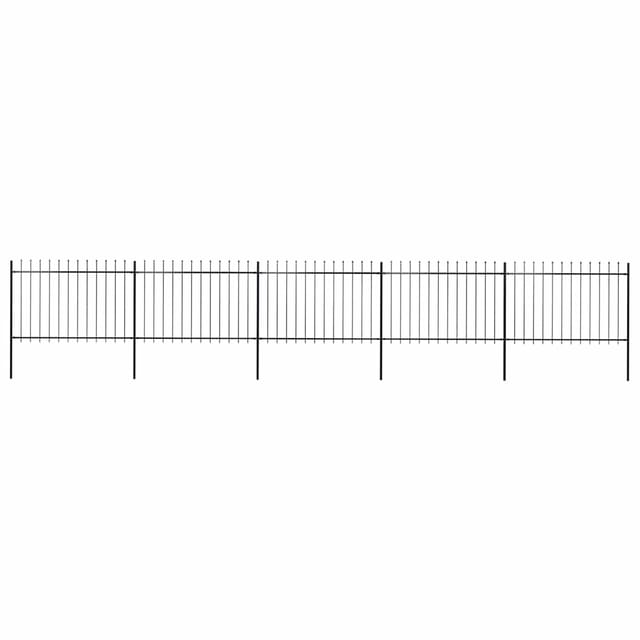 vidaXL Gartenzaun mit Speerspitze Stahl 892,5 x 120 cm Schwarz 277624
