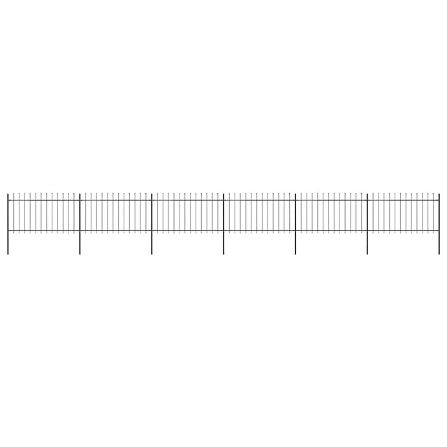 vidaXL Gartenzaun mit Speerspitze Stahl 1070 x 100 cm Schwarz 277616