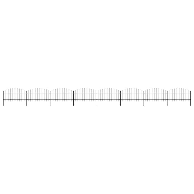 vidaXL Gartenzaun mit Speerspitzen Stahl 1 - 1,25 x 13,6 m Schwarz 277728