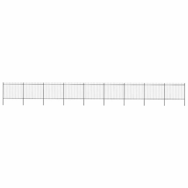 vidaXL Gartenzaun mit Speerspitze Stahl 1603,5 x 150 cm Schwarz 277637
