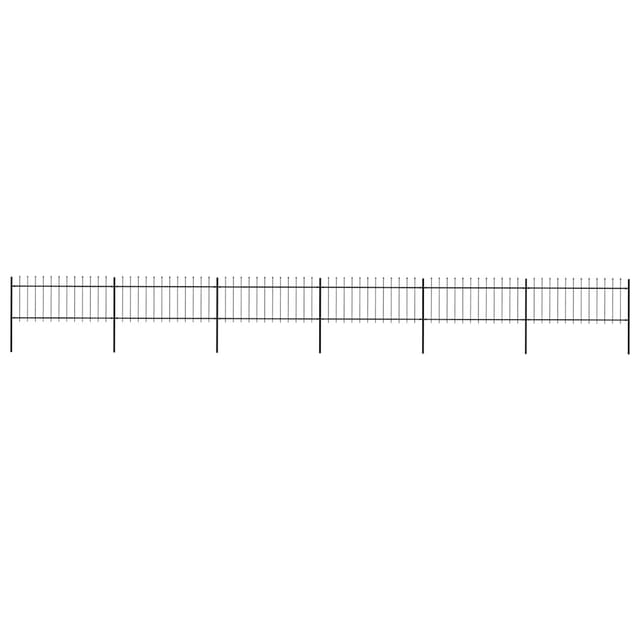 vidaXL Gartenzaun mit Speerspitze Stahl 1070 x 80 cm Schwarz 277607
