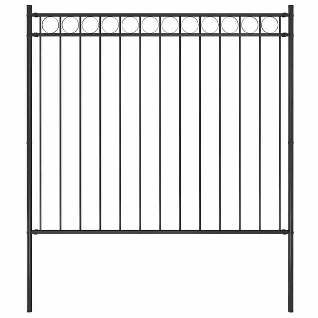 vidaXL Gartenzaun Stahl 1,81x1,5 m Schwarz 146315