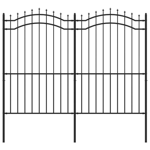 vidaXL Gartenzaun mit Speerspitze Schwarz 239 x 175 cm Pulverbeschichteter Stahl 151083