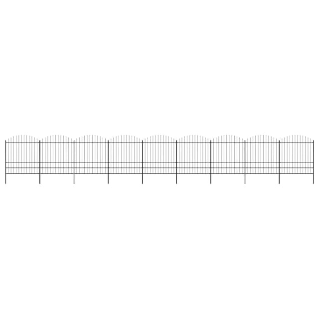 vidaXL Gartenzaun mit Speerspitze Stahl 1603,5 x 200 cm Schwarz 277756