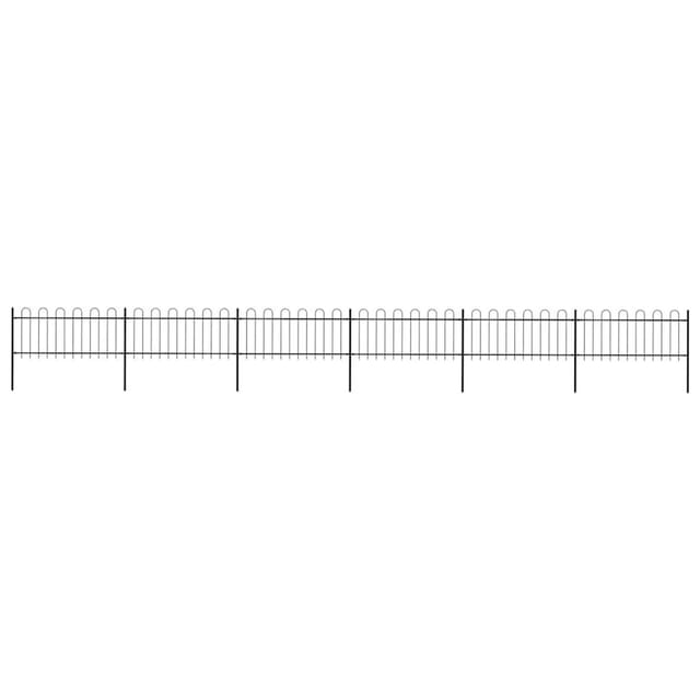 vidaXL Gartenzaun mit Rundbogen Stahl 1070 x 80 cm Schwarz 277652