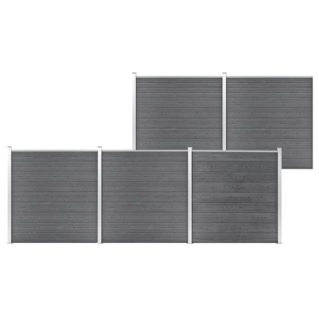 vidaXL Gartenzaun WPC 872x186 cm Grau 3053228
