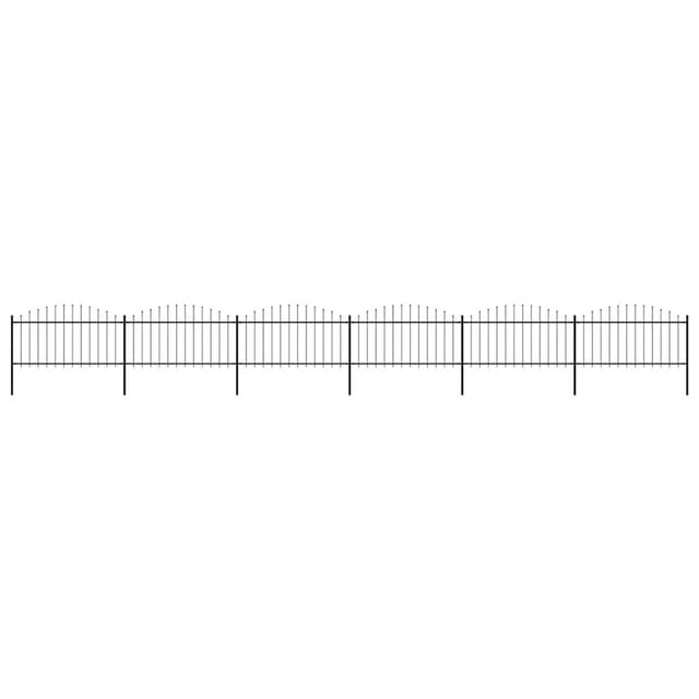 vidaXL Gartenzaun mit Speerspitze Stahl 1070 x 150 cm Schwarz 277735