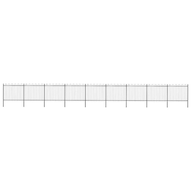 vidaXL Gartenzaun mit Rundbogen Stahl 1603,5 x 150 cm Schwarz 277682