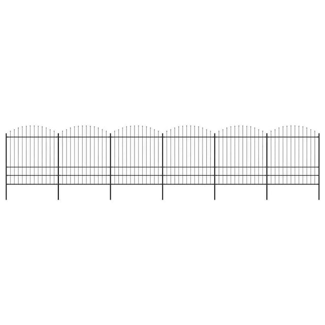 vidaXL Gartenzaun mit Speerspitze Stahl 1070 x 200 cm Schwarz 277753