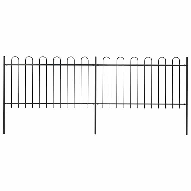 vidaXL Gartenzaun mit Rundbogen Stahl 359 x 100 cm Schwarz 277657