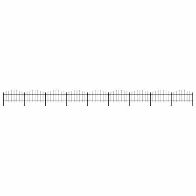 vidaXL Gartenzaun mit Speerspitze Stahl 1603,5 x 125 cm Schwarz 277729