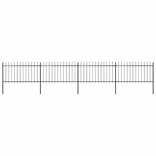 vidaXL Gartenzaun mit Speerspitze Stahl 714,5 x 100 cm Schwarz 277614