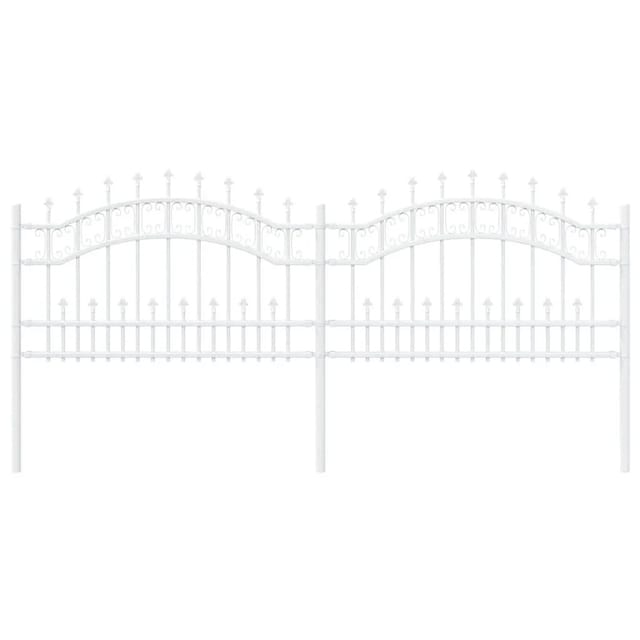 vidaXL Gartenzaun Weiß 115 cm Pulverbeschichteter Stahl 42003973