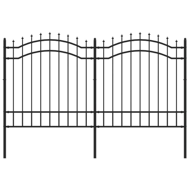 vidaXL Gartenzaun mit Speerspitze Schwarz 239 x 125 cm Pulverbeschichteter Stahl 151081