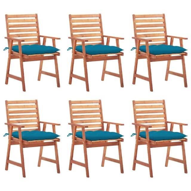 vidaXL Garten-Essstühle 6 Stk mit Kissen Massivholz Akazie 3078366