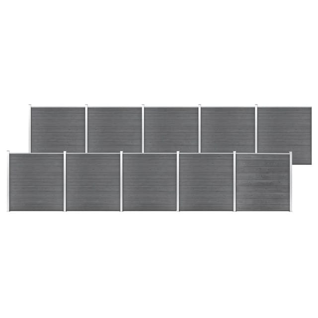 vidaXL Gartenzaun WPC 1737x186 cm Grau 3053233