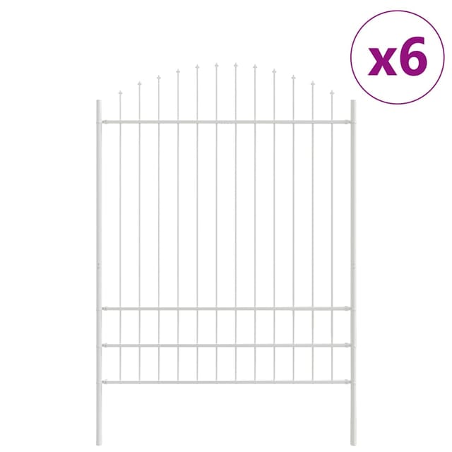 vidaXL Gartenzaun Weiß 1020 x 200 cm Pulverbeschichteter Stahl 3360165