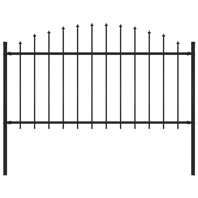 vidaXL Gartenzaun mit Speerspitze Stahl 181 x 150 cm Schwarz 144943