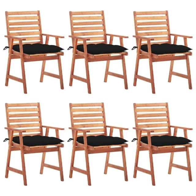 vidaXL Garten-Essstühle 6 Stk mit Kissen Massivholz Akazie 3078369