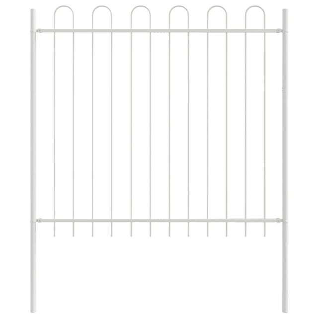 vidaXL Gartenzaun Weiß 3,4 x 1,5 m Pulverbeschichteter Stahl 3334047