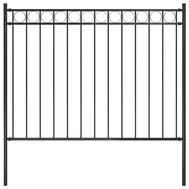 vidaXL Gartenzaun Stahl 1,81x1,2 m Schwarz 146314