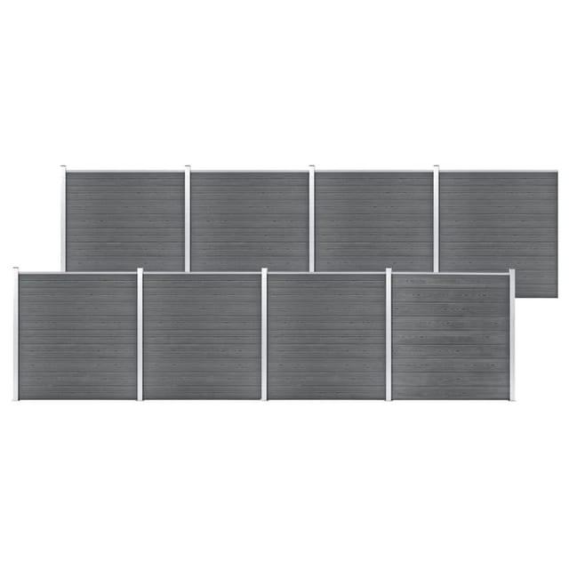 vidaXL Gartenzaun WPC 1391x186 cm Grau 3053231