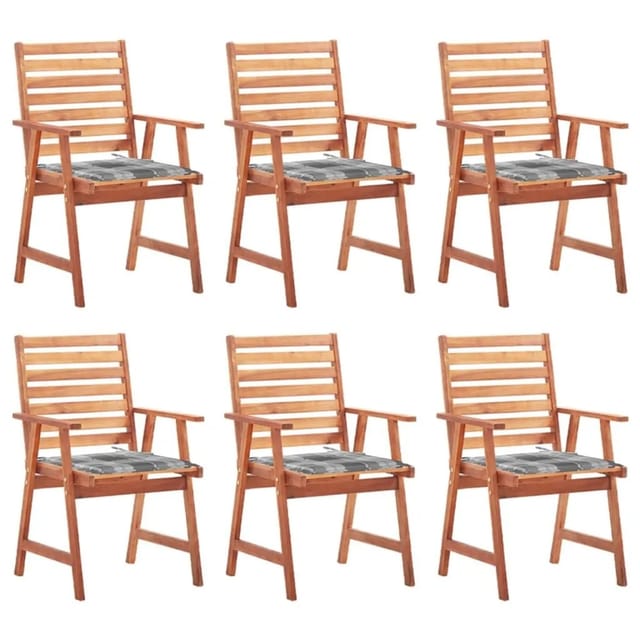 vidaXL Garten-Essstühle 6 Stk mit Kissen Massivholz Akazie 3078361