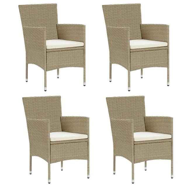 vidaXL Garten-Essstühle 4 Stk Poly Rattan Beige 310564