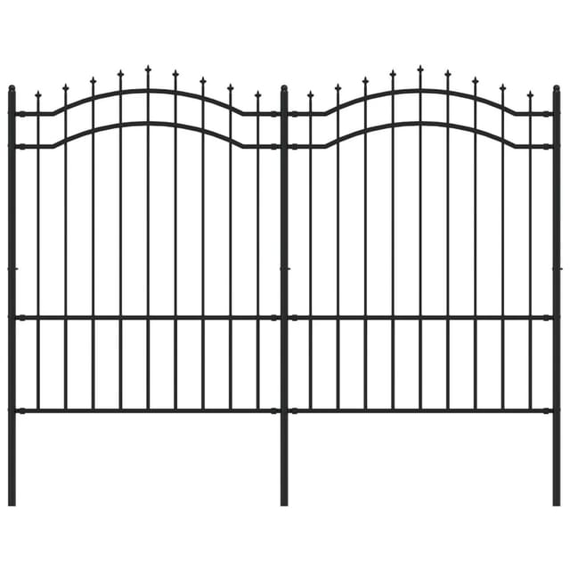 vidaXL Gartenzaun mit Speerspitze Schwarz 239 x 150 cm Pulverbeschichteter Stahl 151082
