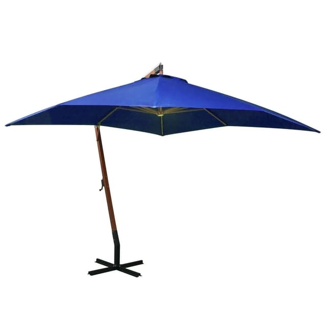vidaXL Ampelschirm mit Mast Azurblau 3x3 m Massivholz Tanne 313779