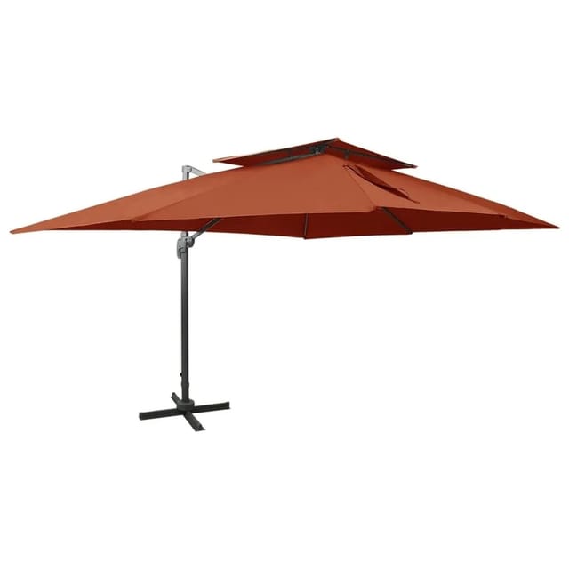 vidaXL Ampelschirm mit Doppeldach Terrakotta 400 x 300 cm 312383