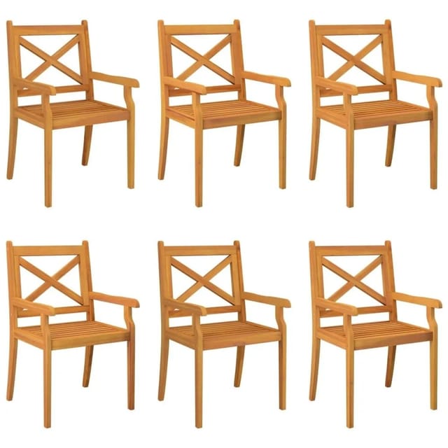 vidaXL Garten-Essstühle 6 Stk Massivholz Akazie 3098661