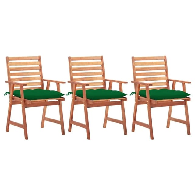 vidaXL Garten-Essstühle 3 Stk mit Kissen Massivholz Akazie 3064367