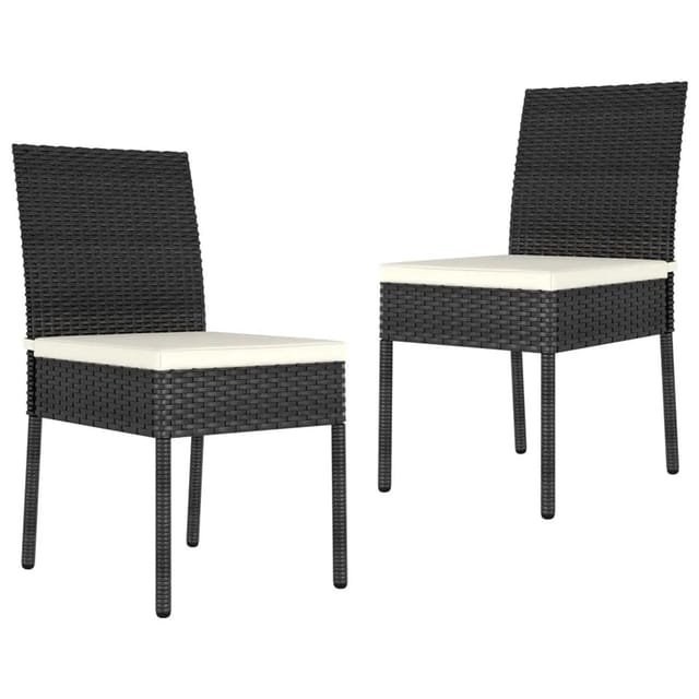 vidaXL Garten-Essstühle 2 Stk Poly Rattan Schwarz 315106