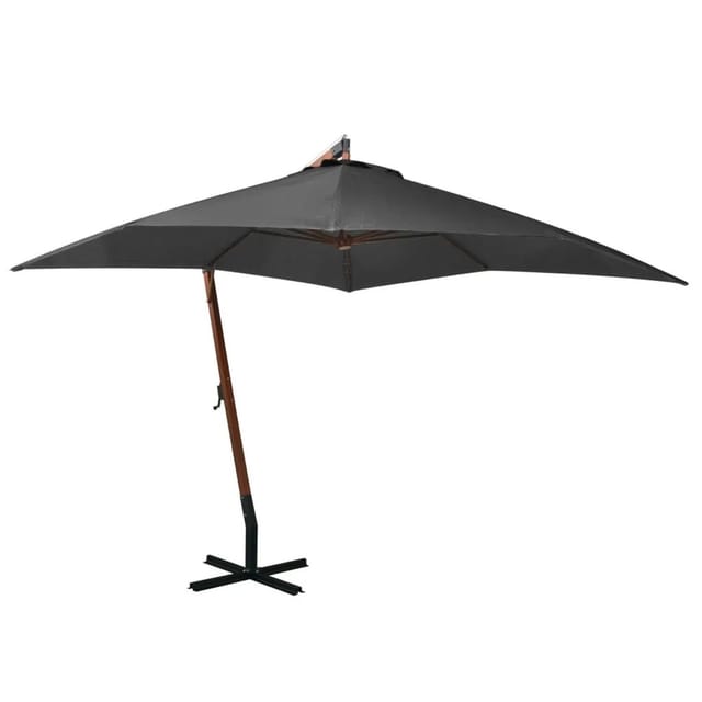 vidaXL Ampelschirm mit Mast Anthrazit 3x3 m Massivholz Tanne 313774