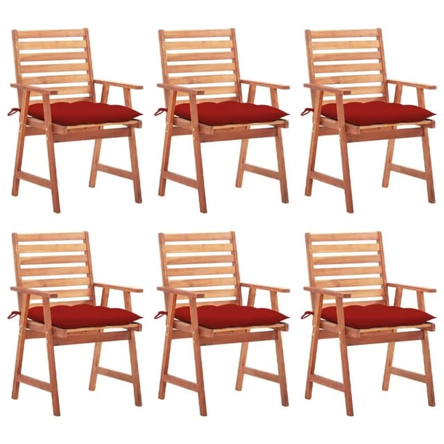 vidaXL Garten-Essstühle 6 Stk mit Kissen Massivholz Akazie 3078368