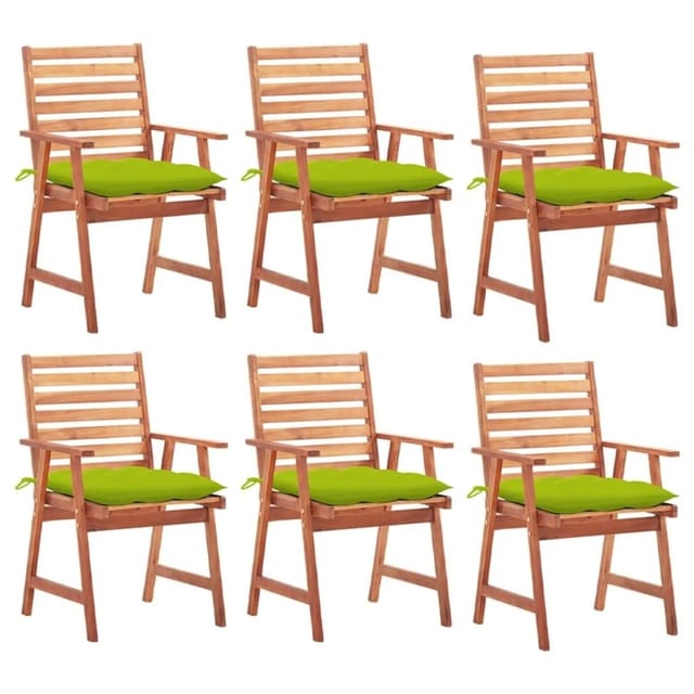 vidaXL Garten-Essstühle 6 Stk mit Kissen Massivholz Akazie 3078373