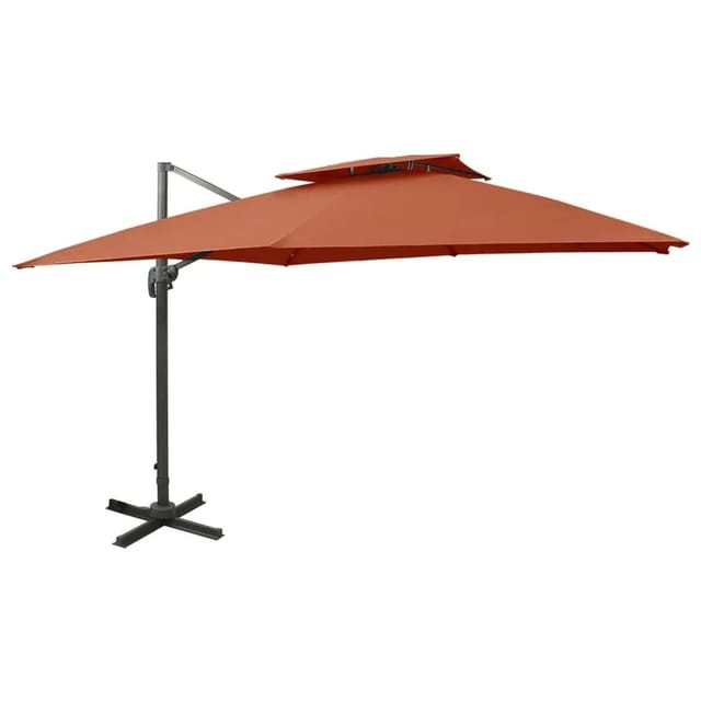 vidaXL Ampelschirm mit Lüftung 300x300 cm Terrakotta 312382