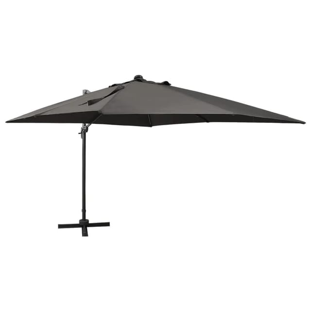 vidaXL Ampelschirm mit LED-Beleuchtung 300 cm Anthrazit 312346