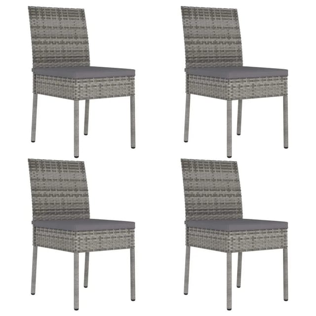 vidaXL Garten-Essstühle 4 Stk Poly Rattan Grau 315109