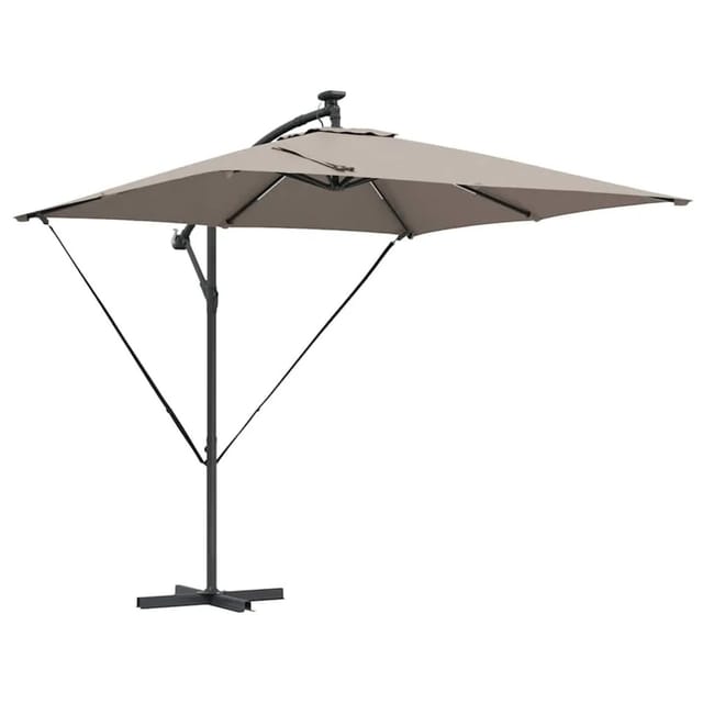 vidaXL Auskragender Bananenschirm Taupe 249 x 249 x 250 cm 42003402
