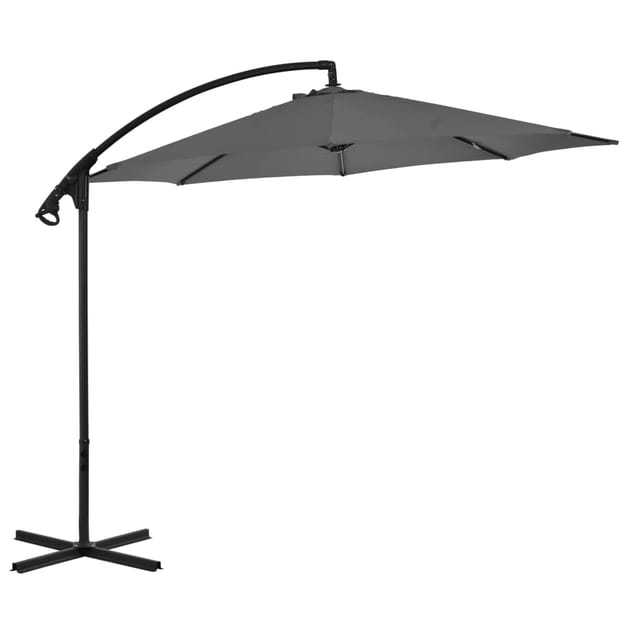 vidaXL Ampelschirm mit Stahl-Mast 300 cm Anthrazit 44875