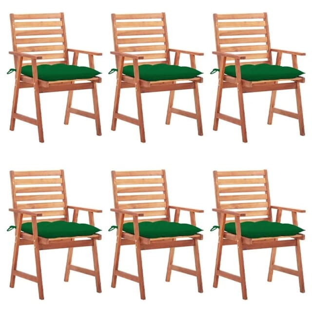 vidaXL Garten-Essstühle 6 Stk mit Kissen Massivholz Akazie 3078367