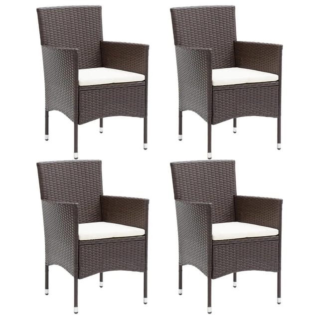 vidaXL Garten-Essstühle 4 Stk Poly Rattan Braun 310565