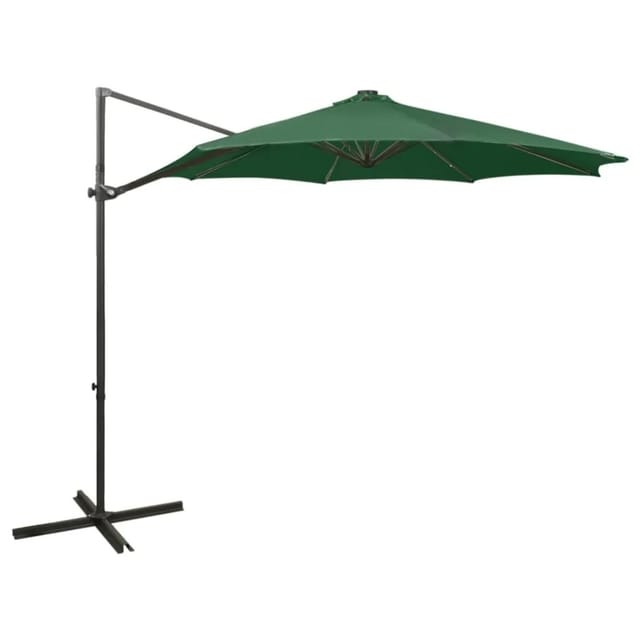 vidaXL Ampelschirm mit LED-Beleuchtung 300 cm Grün 312337